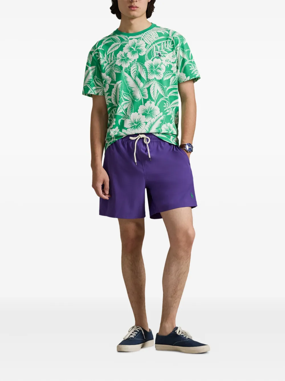 Футболка с цветочным принтом Polo Ralph Lauren, зеленый — фото 2