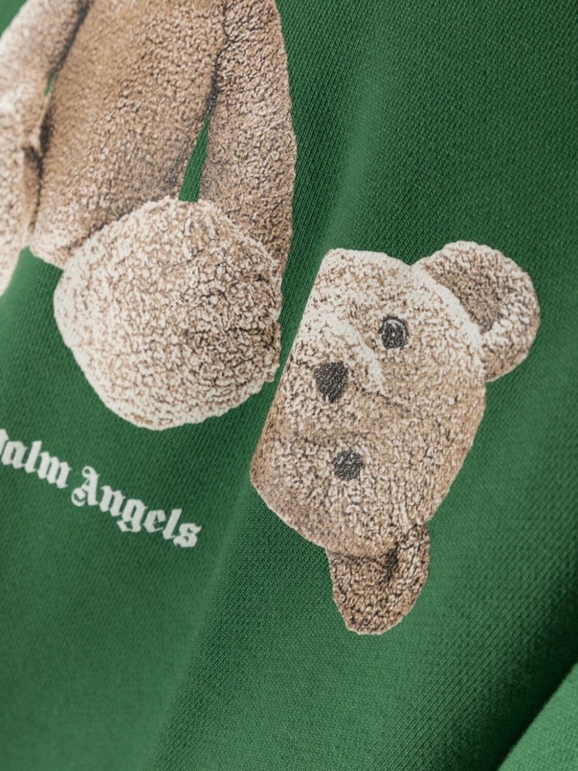 Palm Angels Kids худи из органического хлопка с графичным принтом, зеленый — фото 3