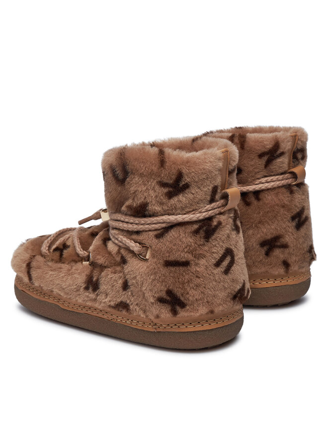Зимние ботинки женские Inuikii Botas de nieve с принтом, коричневый — фото 3