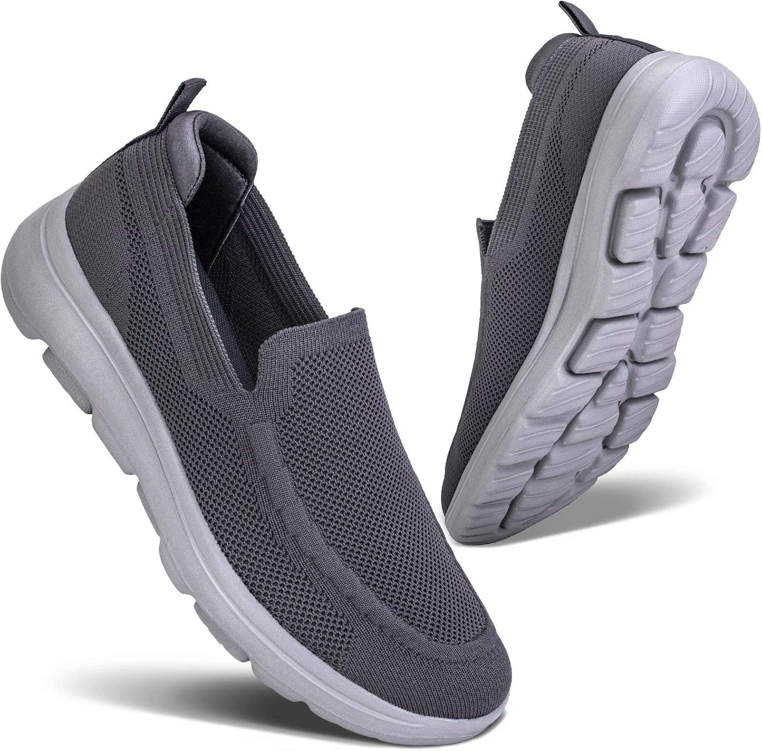 

Мужские прогулочные туфли konhill слипоны-лоферы - сетчатые повседневные кроссовки, дышащие обувь, темно-серый/серый