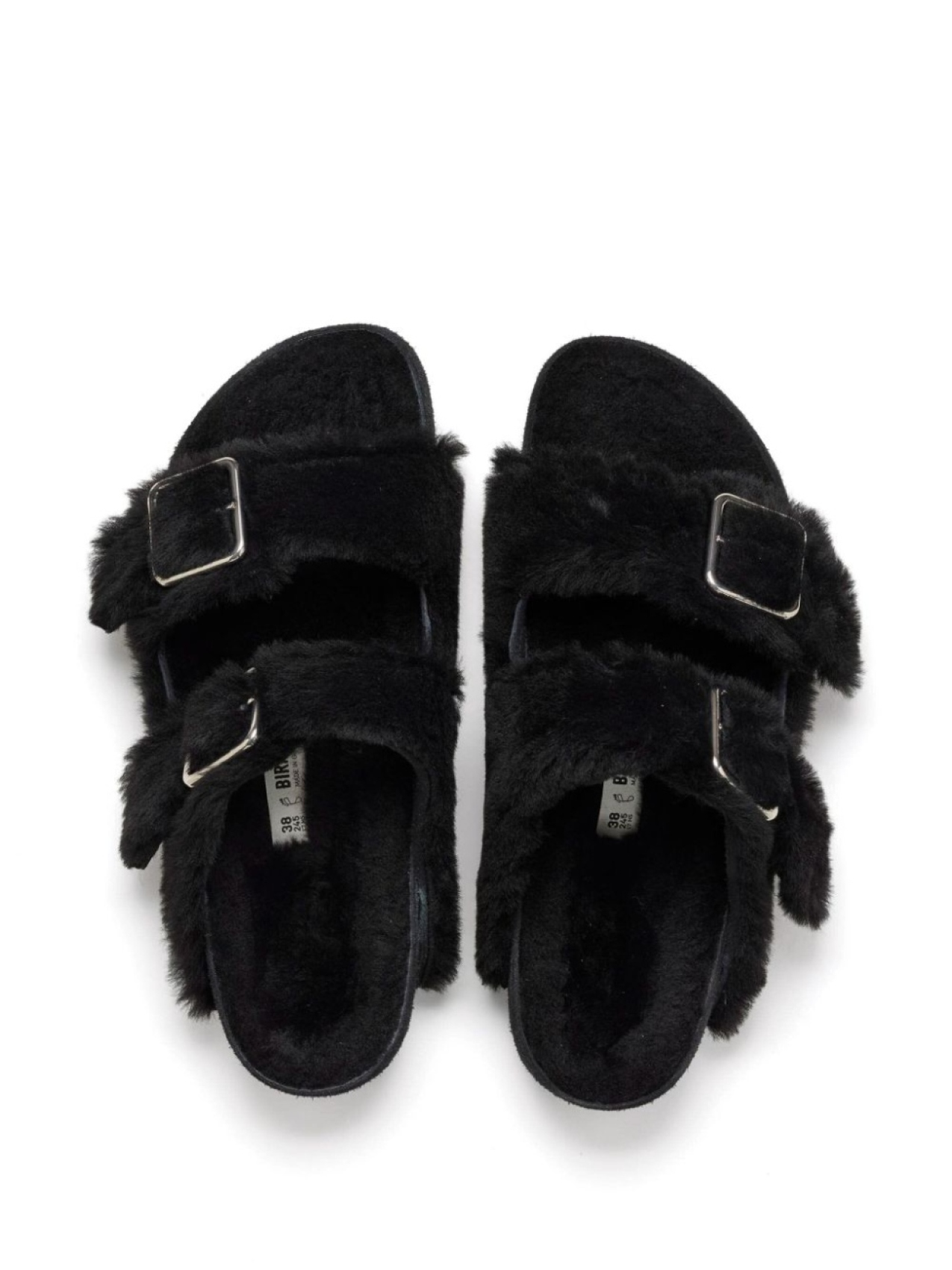 Сандалии Birkenstock 1774 Arizona Shearling Fur, черный — фото 3