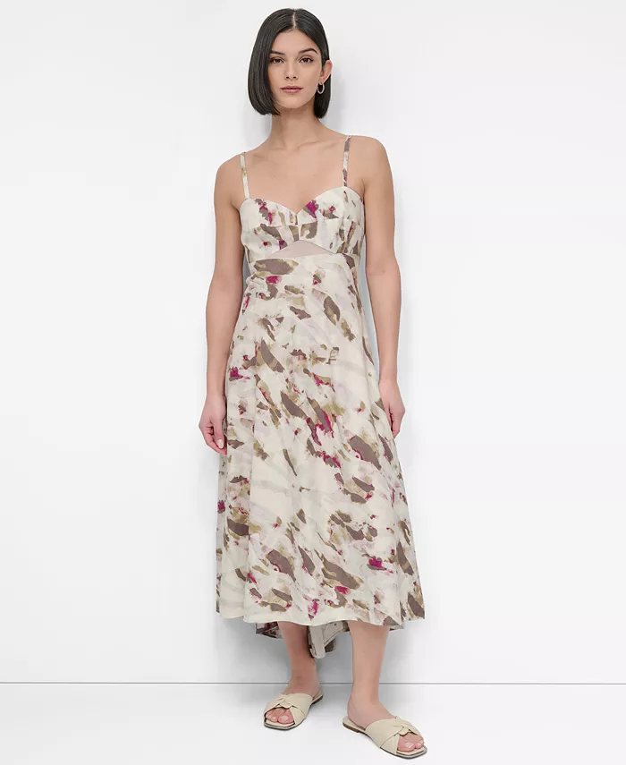 

Женское платье с вставкой-сердечком и завышенной талией Sweetheart-Neck Inset Empire-Waist Dress DKNY, мультиколор