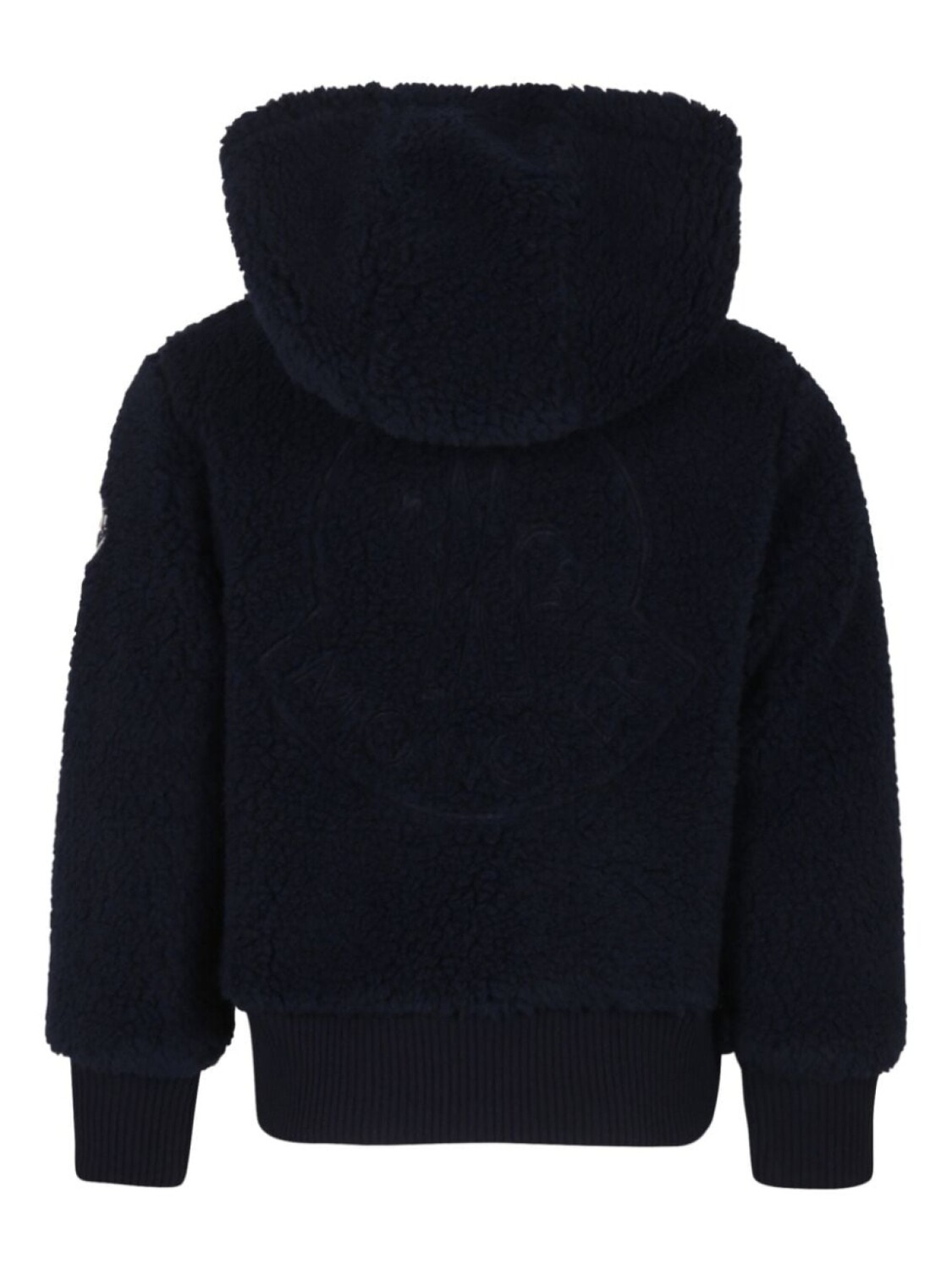 Moncler Enfant куртка из овчины с капюшоном и аппликацией логотипа, синий — фото 2