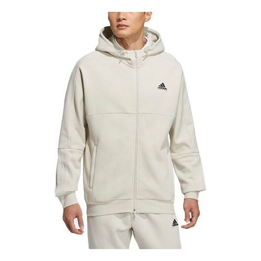 

Толстовка Men's adidas Fleece Lined Stay Warm Sports Hooded Cardigan Jacket Bauxite Brown, коричневый