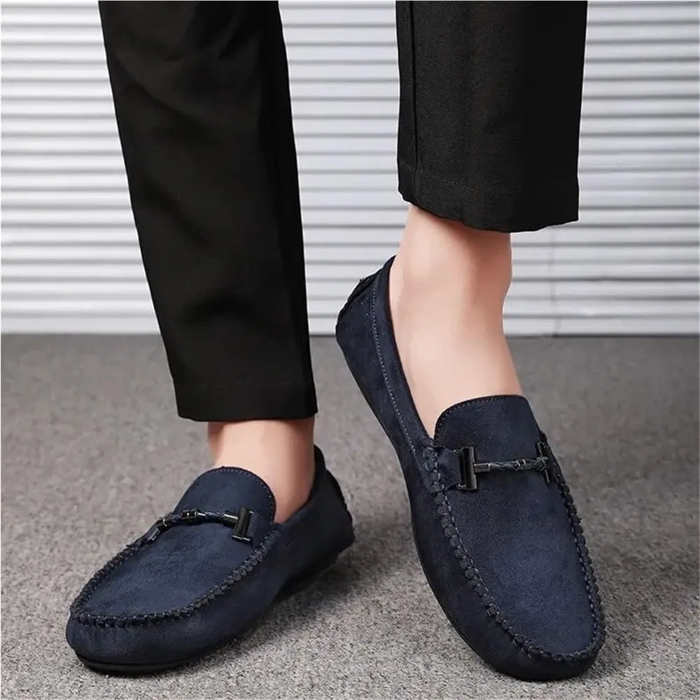 Мокасины замшевые мужские Classic Moccasins, синий DHFIRUFSHLO — фото 2
