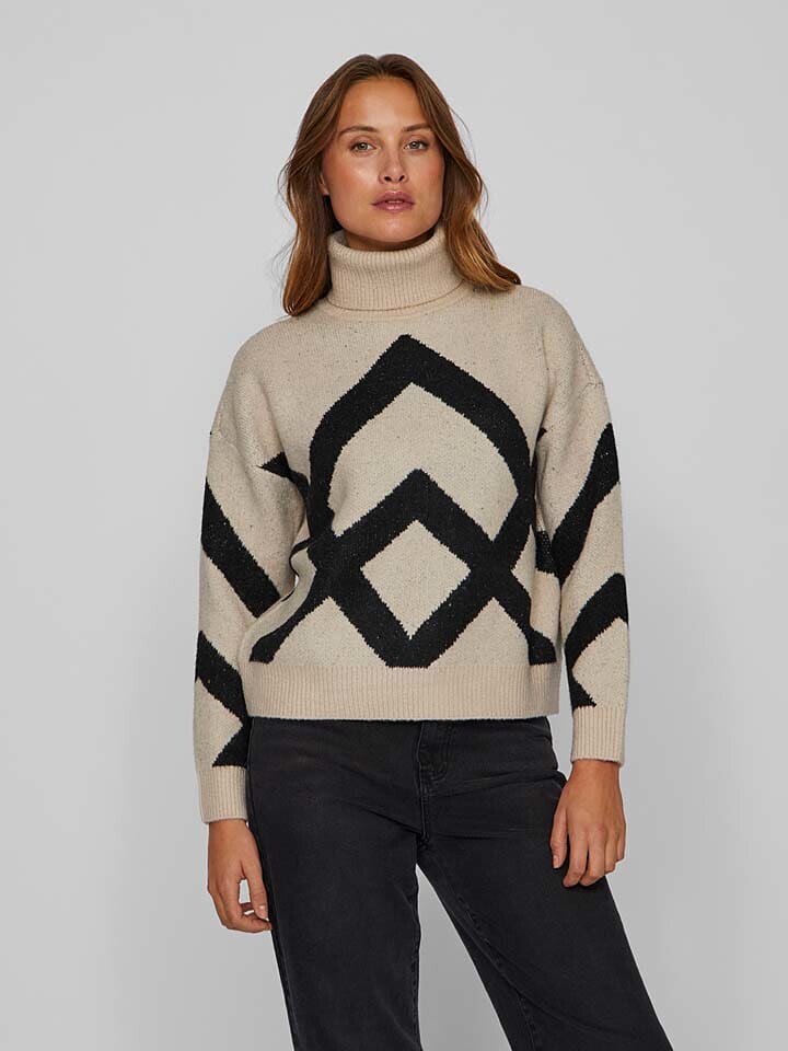 

Пуловер Vila Pullover, цвет Beige/Schwarz