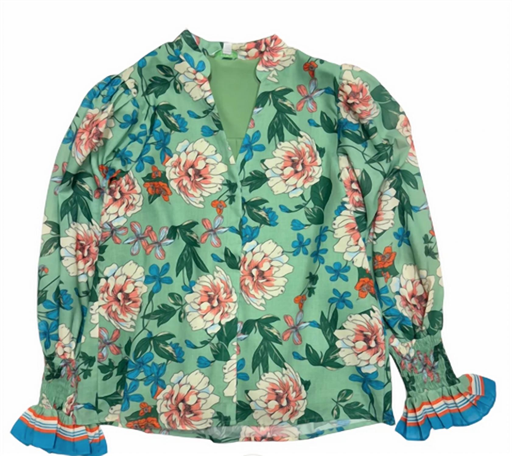 

Jade Женская блузка с V-образным вырезом и разрезом, отделанная каймой цвета георгина