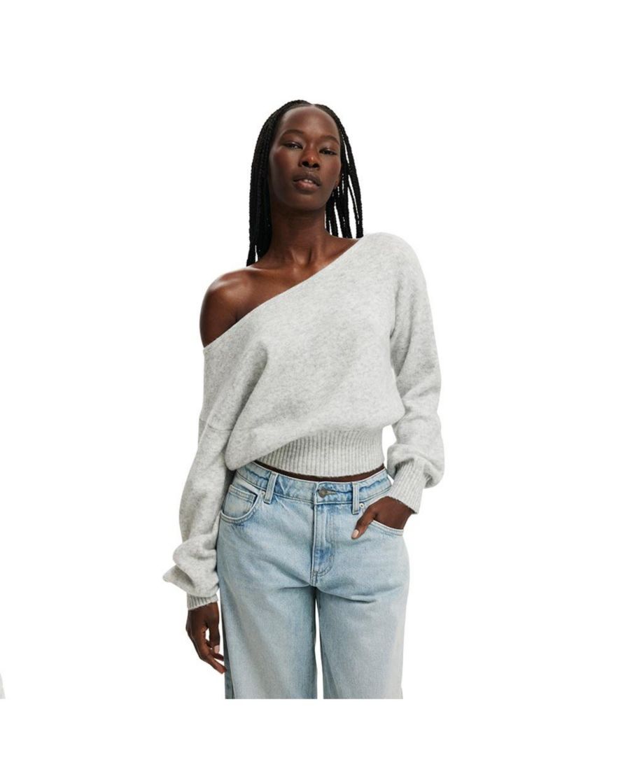 

Женский роскошный вязаный свитер свободного кроя COTTON ON, Grey marle