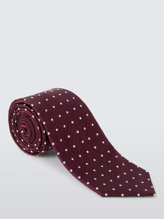 

Галстук John Lewis Dot Silk, бордовый