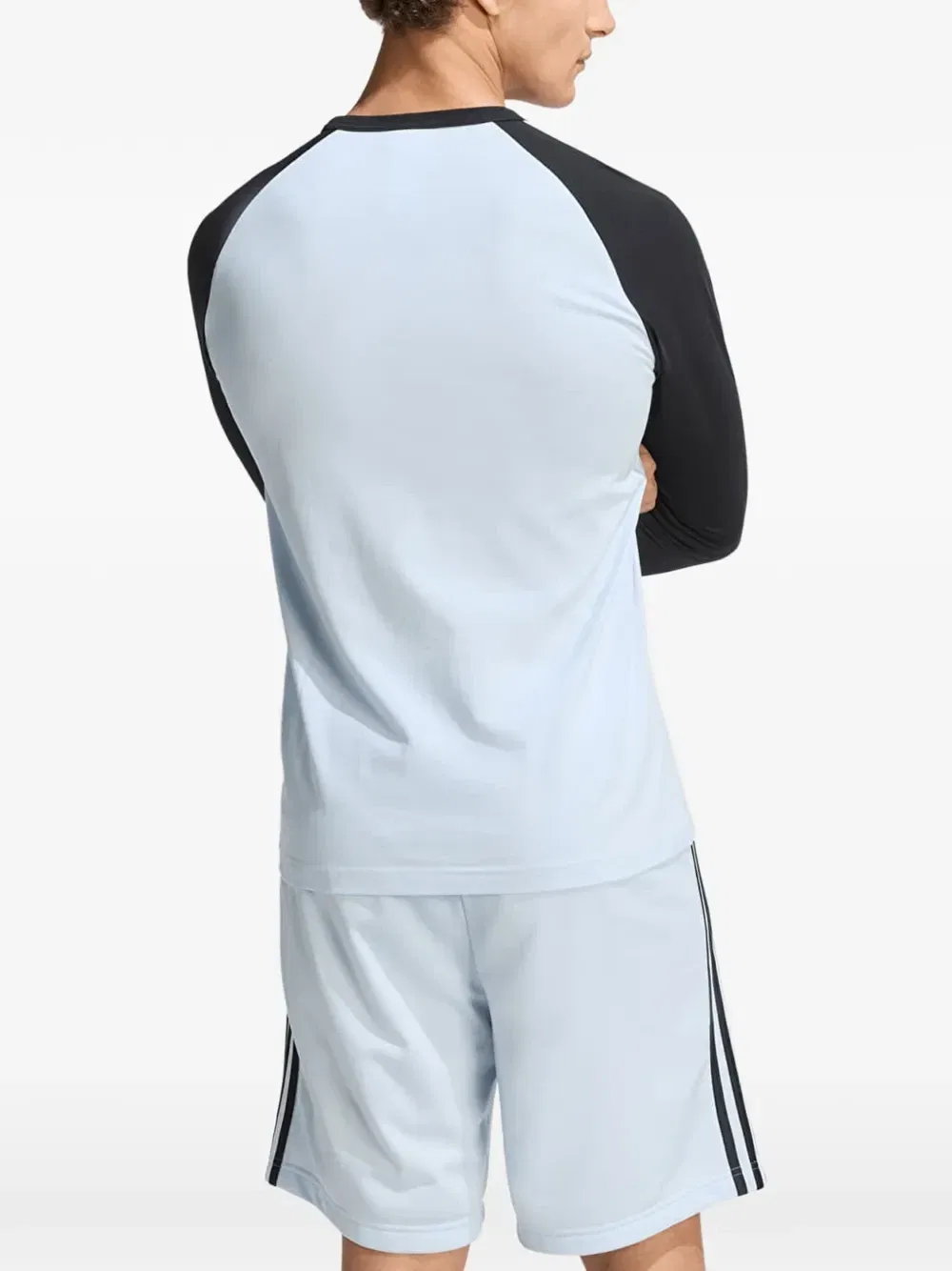 Футболка с регланными рукавами и 3 полосками Adidas, синий — фото 3