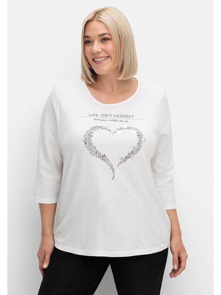 

Футболка sheego 3/4-Arm-Shirt, цвет ecru bedruckt