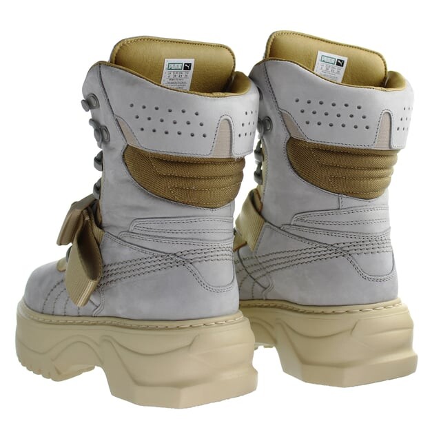 Зимние разноцветные женские ботинки из нубука X Fenty Dove Lark Puma, серый — фото 3