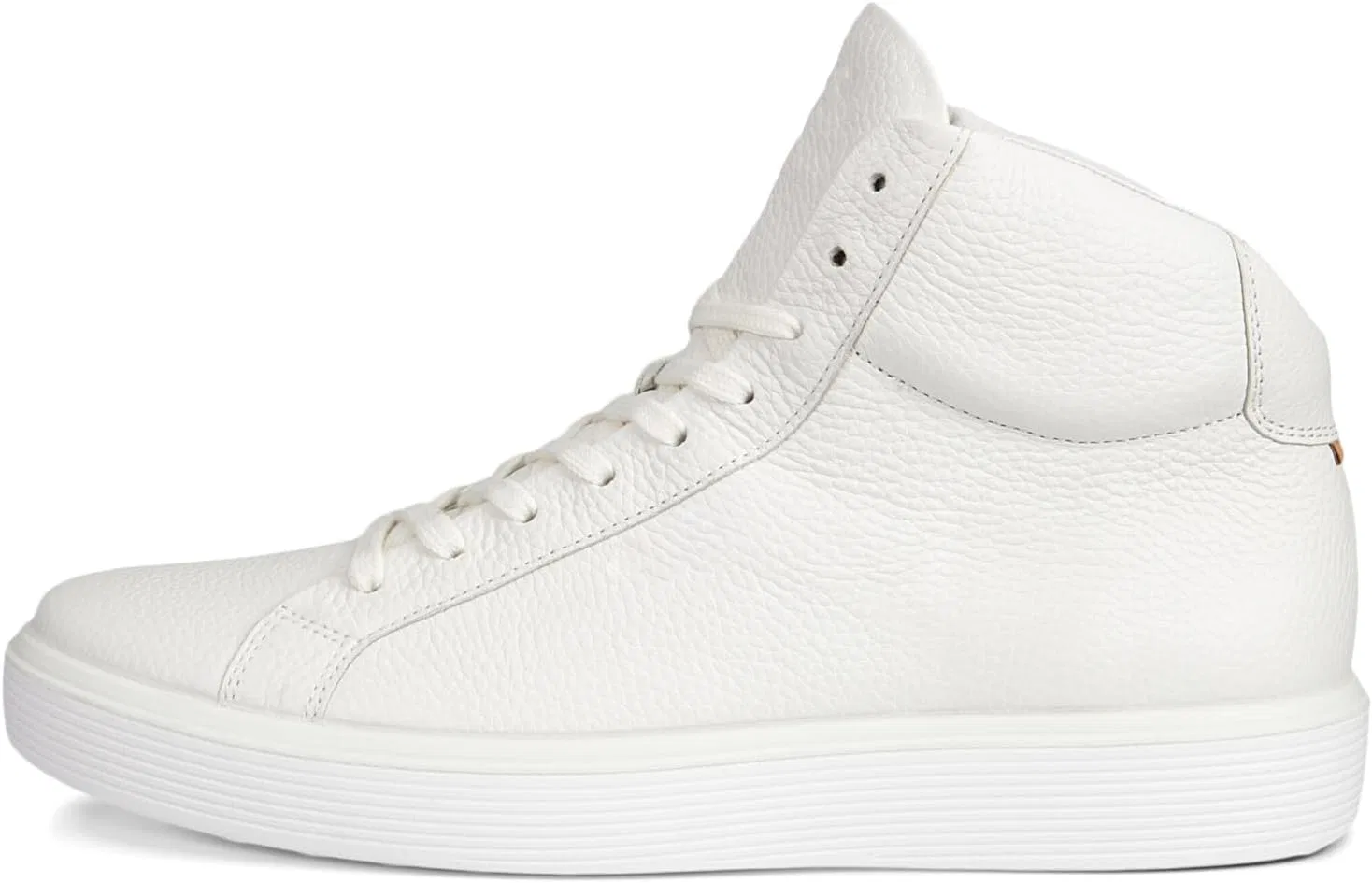 Мужские высокие кроссовки ECCO Soft 60, White Grained Leather — фото 4