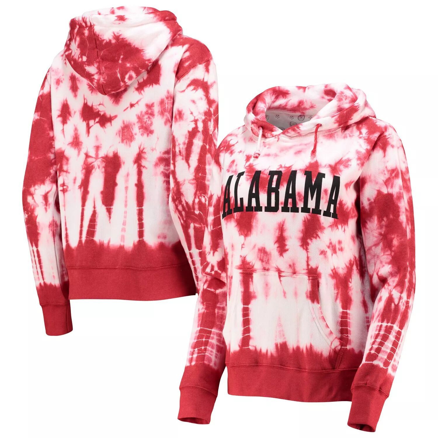 

Женский пуловер с капюшоном Pressbox Crimson Alabama Crimson Tide Campus Tie Dye