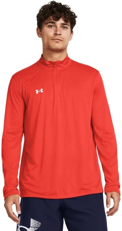 

Under Armour мужская футболка Team Tech 1/4 Zip Loose Royal Blue с длинным рукавом, Dark Orange/White, Белый, Under Armour мужская футболка Team Tech 1/4 Zip Loose Royal Blue с длинным рукавом, Dark Orange/White