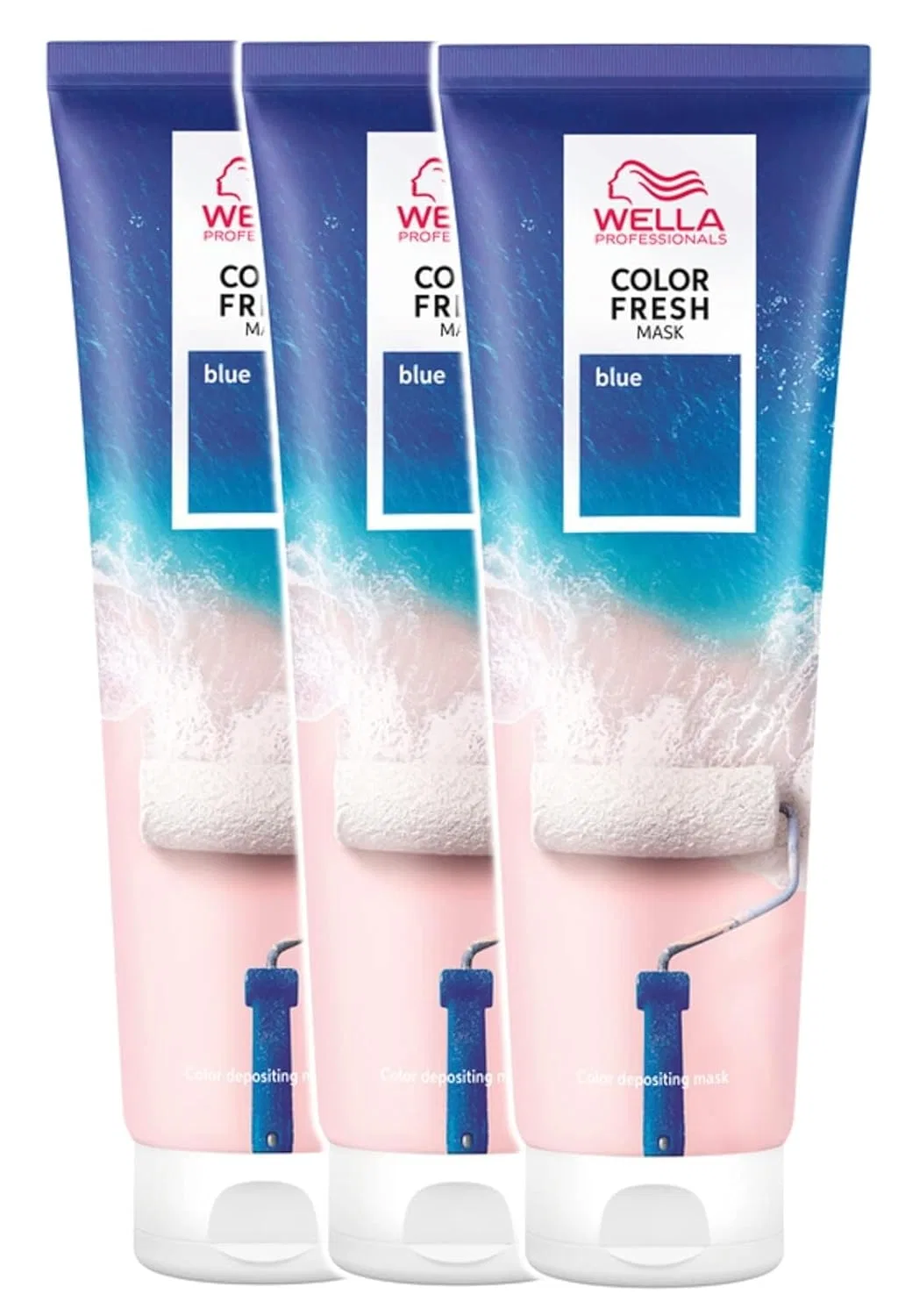 Полуперманентная маска для волос Wella Professionals Color Fresh, 3 шт. по 150 мл, оттенок Blue Wella Professionals