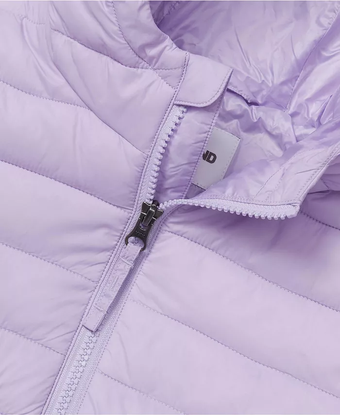 Детская утепленная куртка с капюшоном FeatherFree, складывается в карман Lands' End, фиолетовый — фото 3