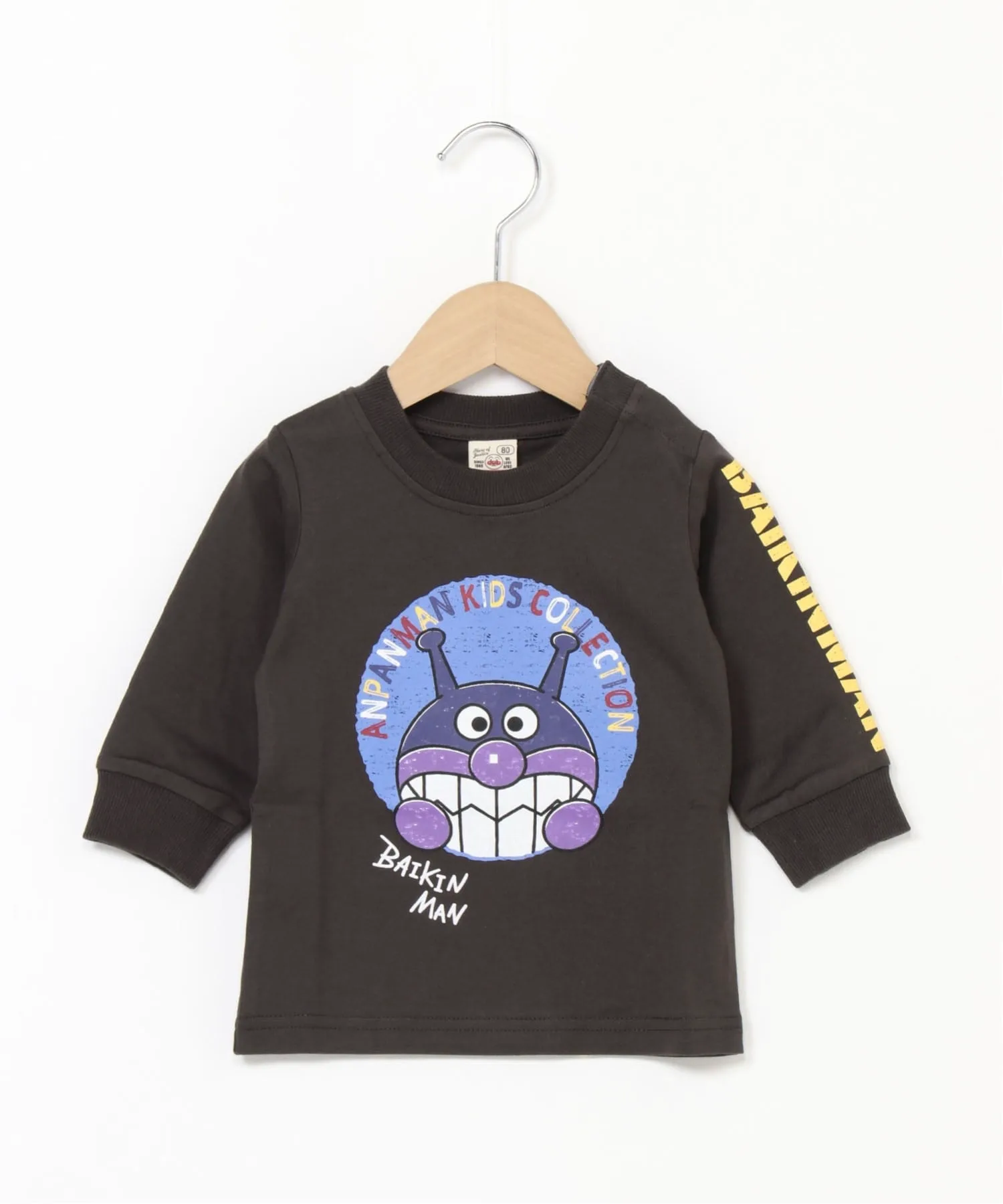 Детская коллекция ANPANMAN/(K) Футболка с длинным рукавом Baikinman Kokin-chan Hyokkori Anpanman Kids Collection, black — фото 2