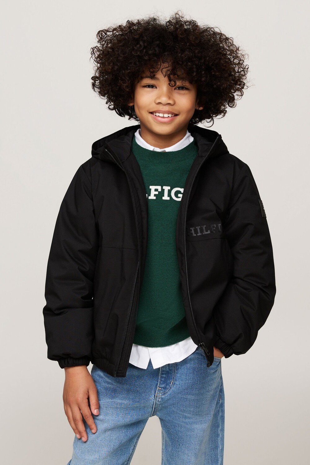 

Легкая утепленная куртка из рибистопа Tommy Hilfiger, черный