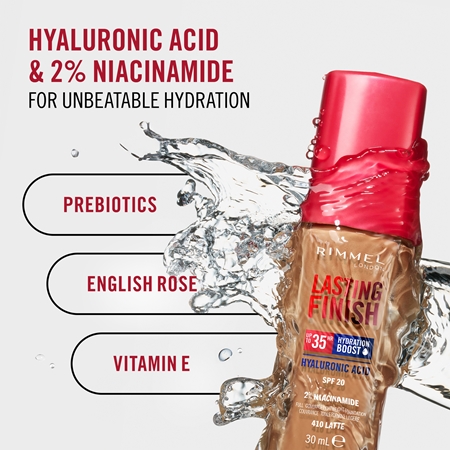 Увлажняющая основа spf 20 Rimmel Lasting Finish 35H Hydration Boost, 001 Pearl 30 ml — фото 3