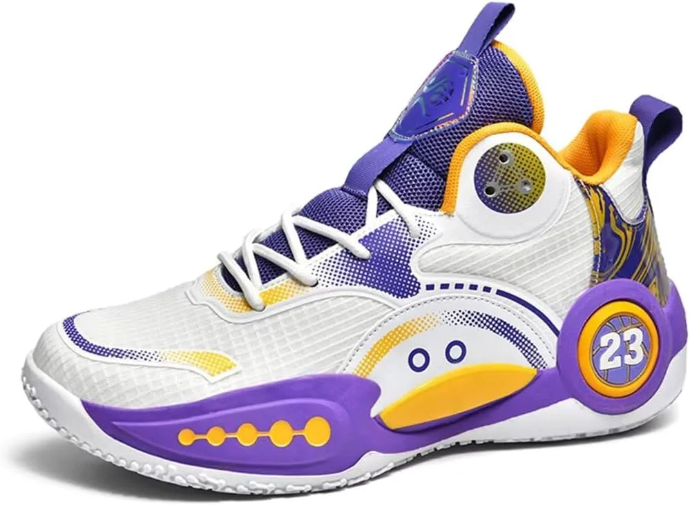 

Мужские баскетбольные кроссовки для женщин, высокие, для уличного стритбола, дышащие, с противоскользящей подошвой, модные беговые кроссовки Purfitall, фиолетовый