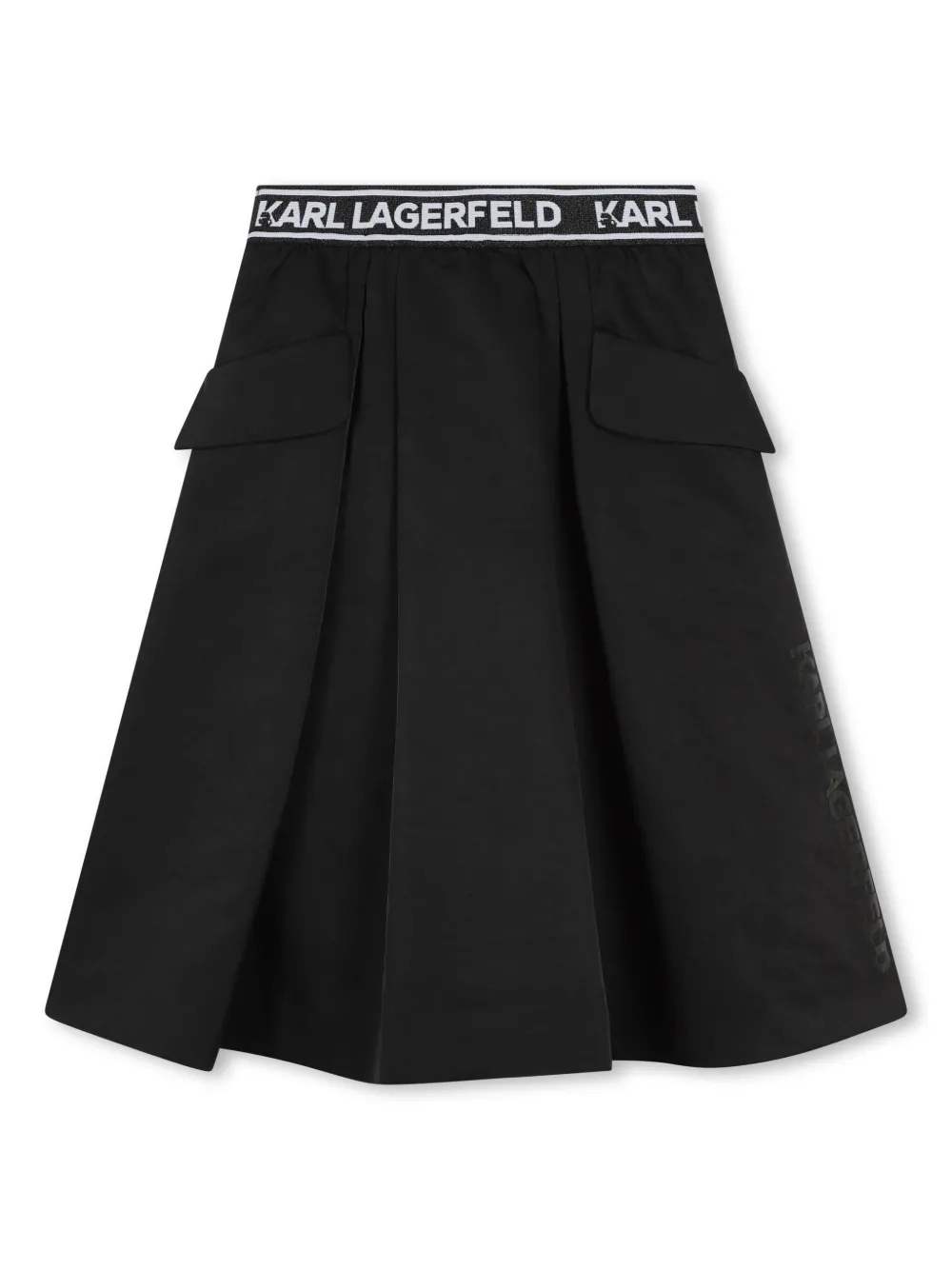 

Юбка миди с логотипом KARL LAGERFELD KIDS, черный