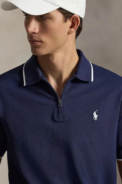 Поло хлопок с эластаном Polo Ralph Lauren, темно-синий — фото 4