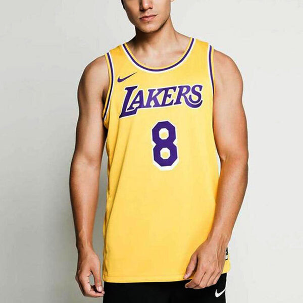 Спортивная футболка sw fan edition lakers kobe no. 8 season team limited nba jersey basketball jersey/vest yellow Nike, желтый — фото 3