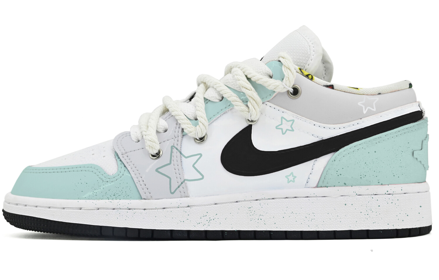 

Кроссовки Air JORDAN 1 Vintage Basketball Shoes Women's Low-Top Gray Green