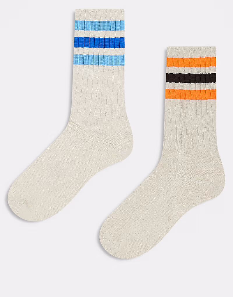 

2 пары носков Adidas Originals в рубчик, разноцветные