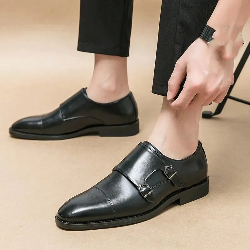 Лоферы кожаные мужские Formal Shoes, Black UOPYNE — фото 3