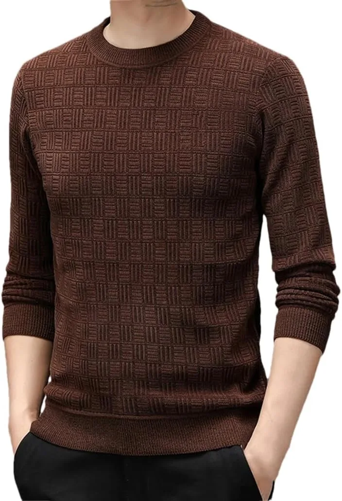 

Мужской свитер с длинным рукавом и круглым вырезом Dninmim