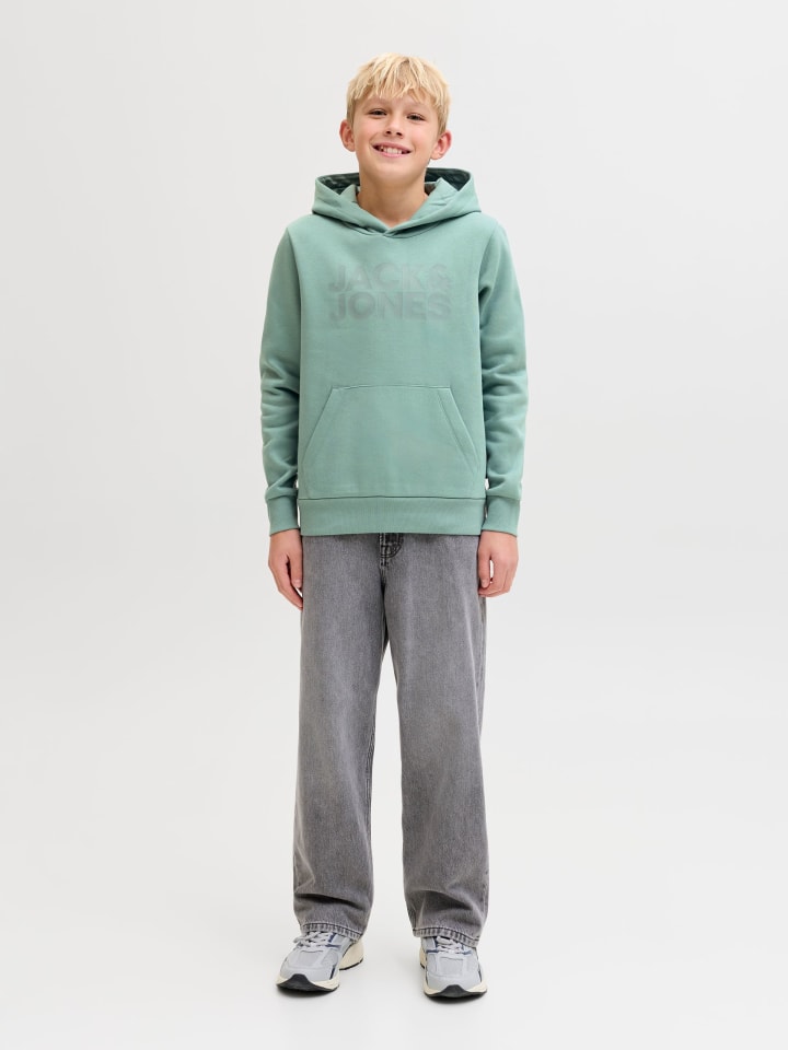 JACK & JONES Junior Толстовка с капюшоном JJECORP LOGO SWEAT HOOD JNR, цвет минерально-голубой — фото 3