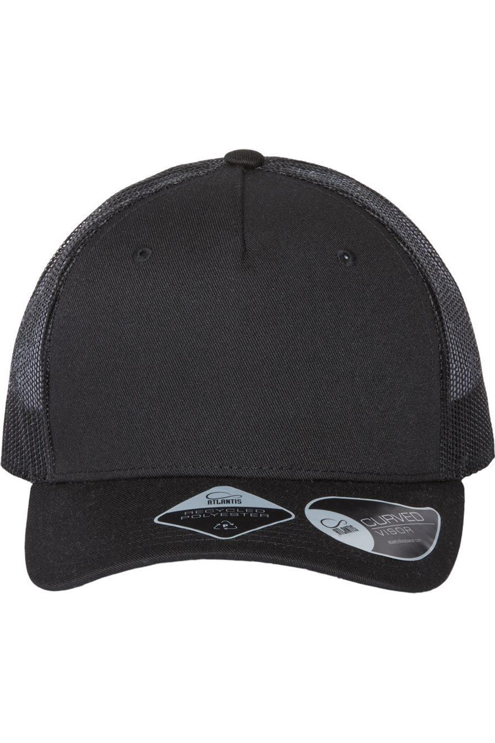 

Atlantis Headwear Экологичная кепка дальнобойщика из пяти панелей, черный/черный