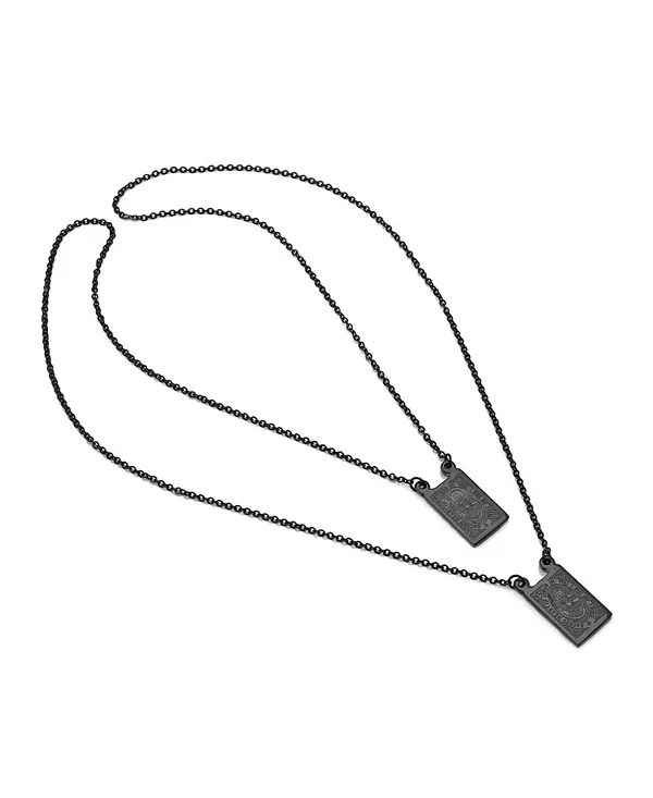 

Мужское черное двустороннее ожерелье из нержавеющей стали с IP-покрытием в религиозном стиле Steeltime, black