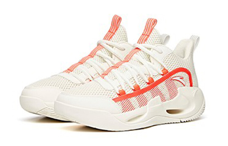 Детские баскетбольные кроссовки GS Mid-top Ivory White/флуоресцентный Bright Crimson Anta Kids — фото 3