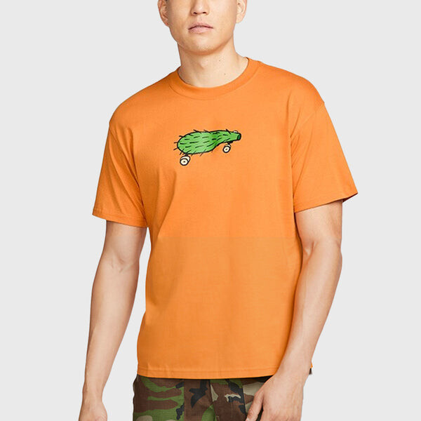Футболка Men's Nike SB Cactus Printing Skateboard Round Neck Short Sleeve Yellow T-Shirt, мультиколор — фото 4