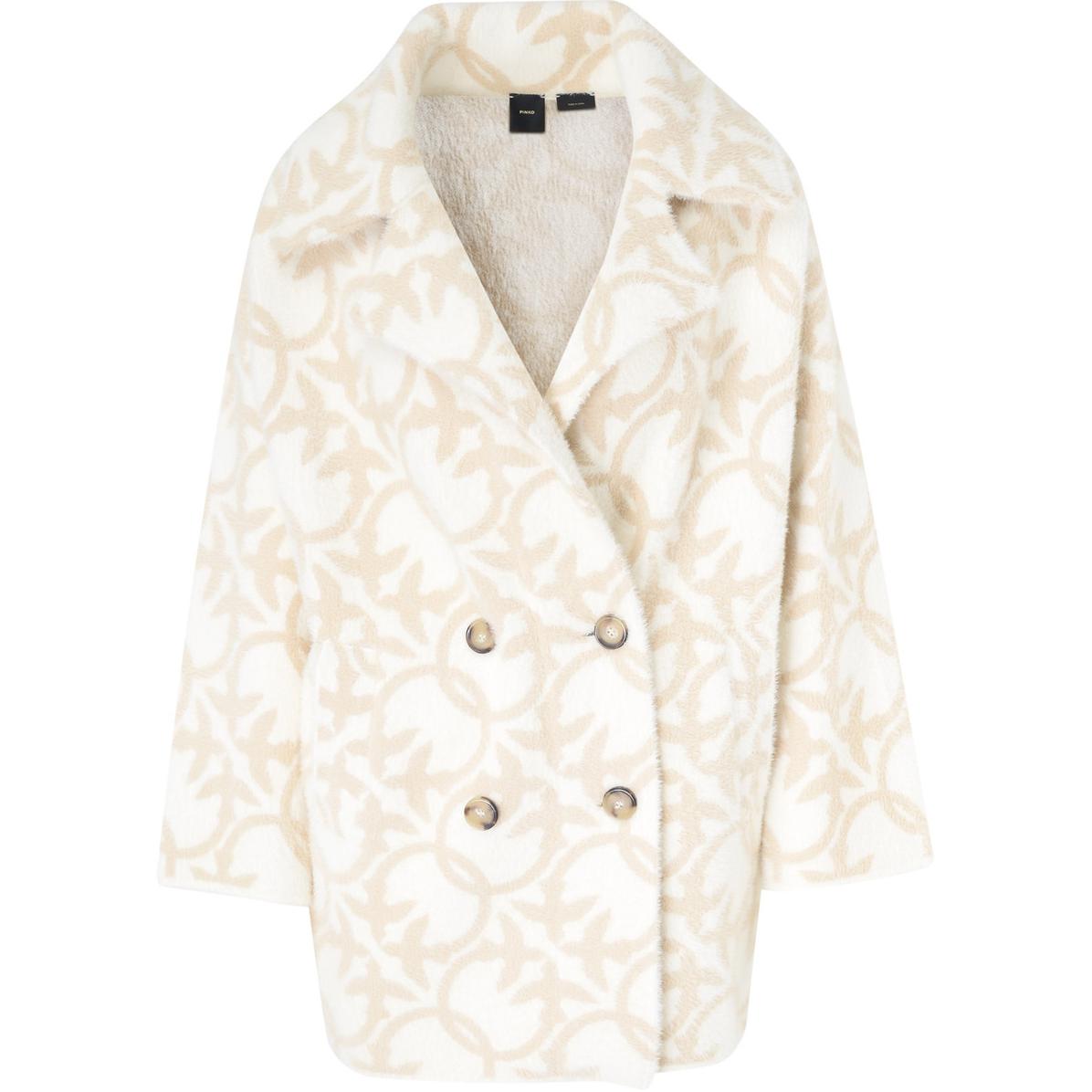 

PINKO Короткое пальто из искусственного меха с монограммой, White