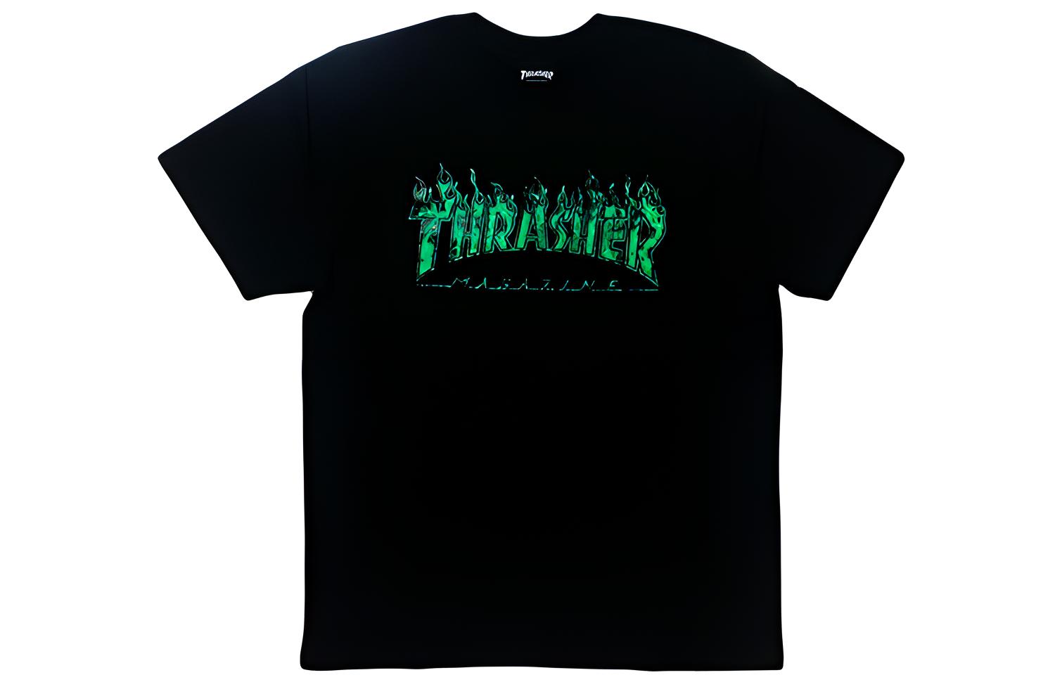 

Thrasher Футболка японская версия унисекс черно-зеленая