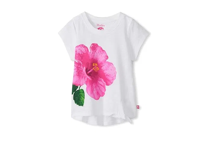 Футболка с завязками спереди Hibiscus Tie Front Tee Hatley Kids, White