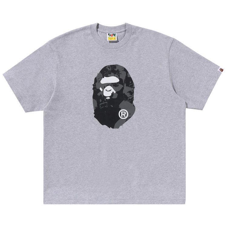 

Футболка BAPE Shark Seijin Ape Head Relaxed Fit Tee, Grey