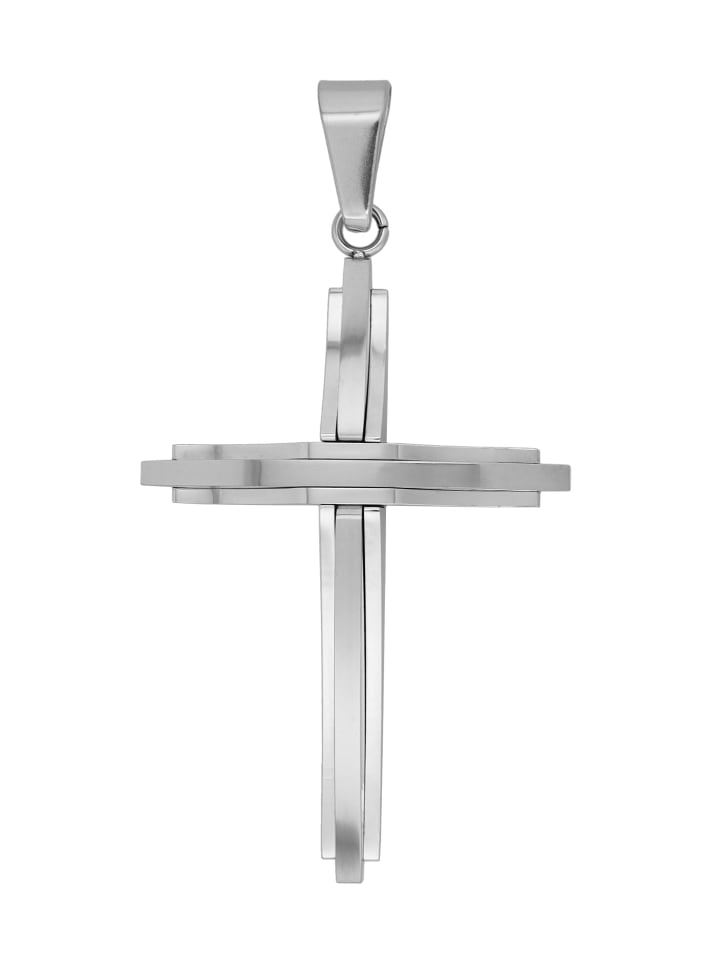 

Adeliás Мужской кулон - крест из нержавеющей стали, серебристый
