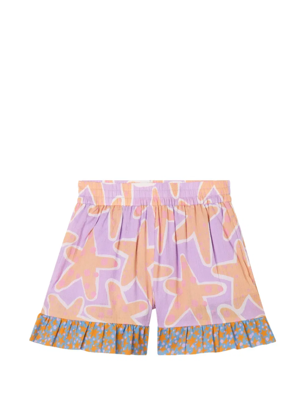 Шорты с принтом в виде морских звезд Stella Mccartney Kids, фиолетовый