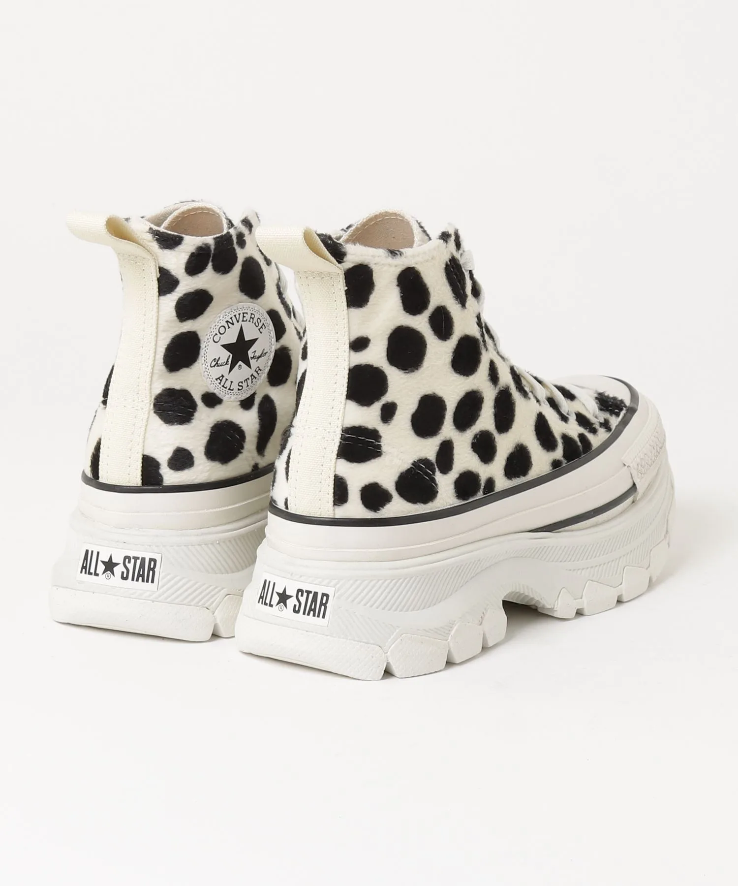 Мужские высокие кеды из текстиля Converse ALL STAR R TREKWAVE ANIMALFUR чёрно-белые — фото 2