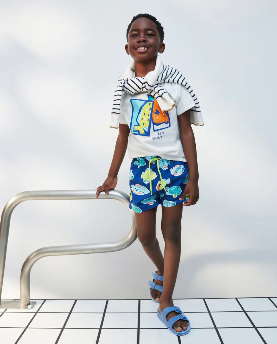 

Шорты-бермуды Joy boy с рыбками Kids El Corte Inglés, синий