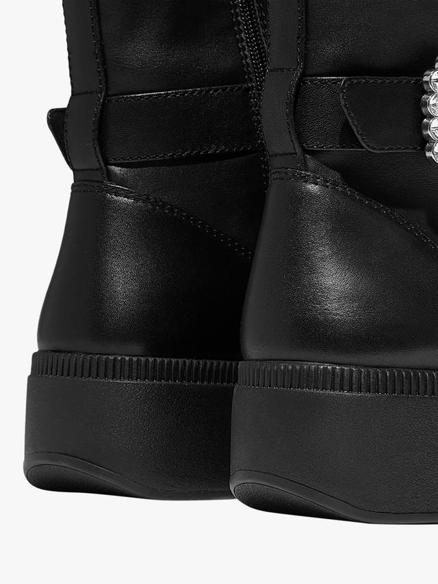 F-Luma короткие ботинки из кожи с кристальной пряжкой FitFlop, Black — фото 4