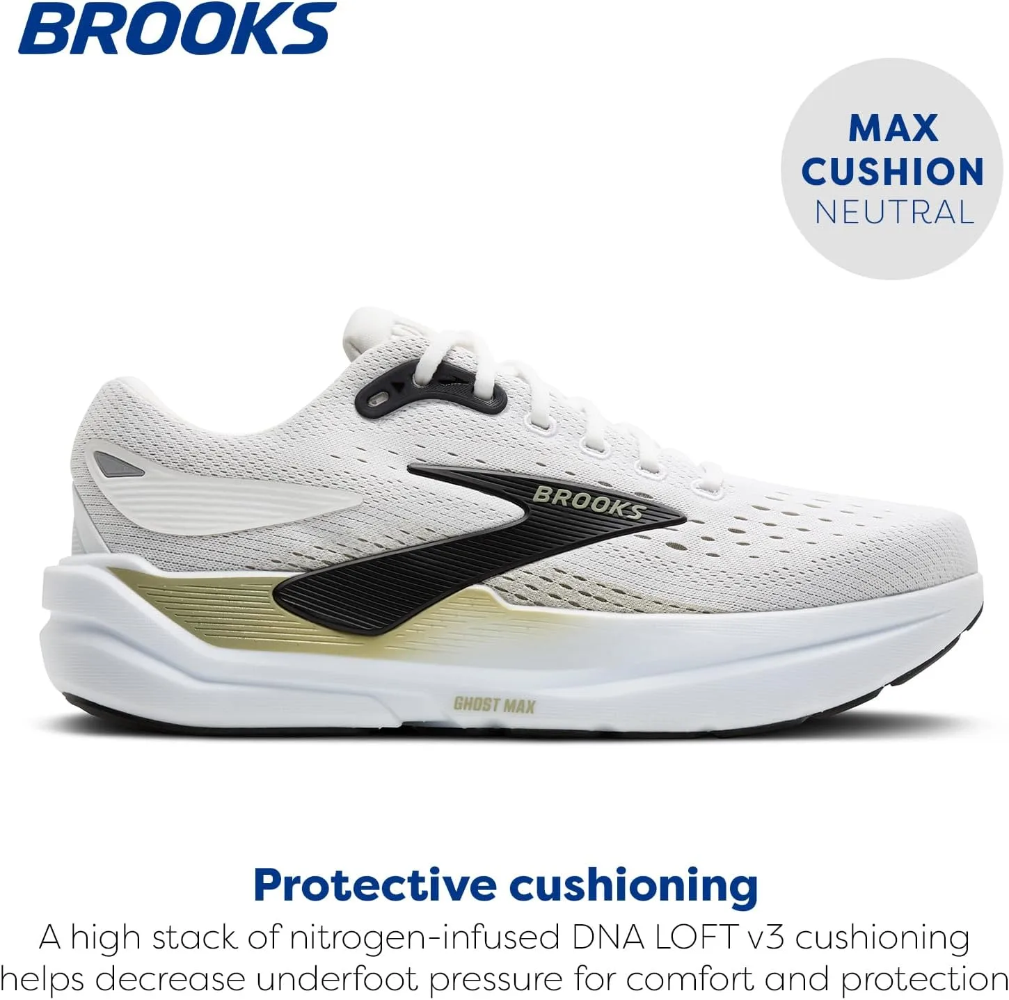 Кроссовки Brooks Ghost Max 3, белый/черный — фото 2
