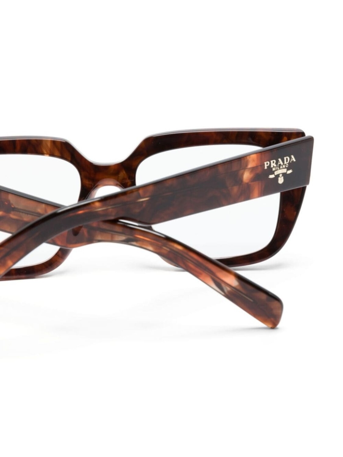 Prada Eyewear очки в квадратной оправе черепаховой расцветки, коричневый — фото 3