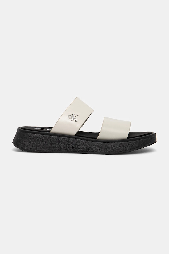 Шлепанцы Sandal Slide с двойными ремешками Calvin Klein Jeans, бежевый — фото 2