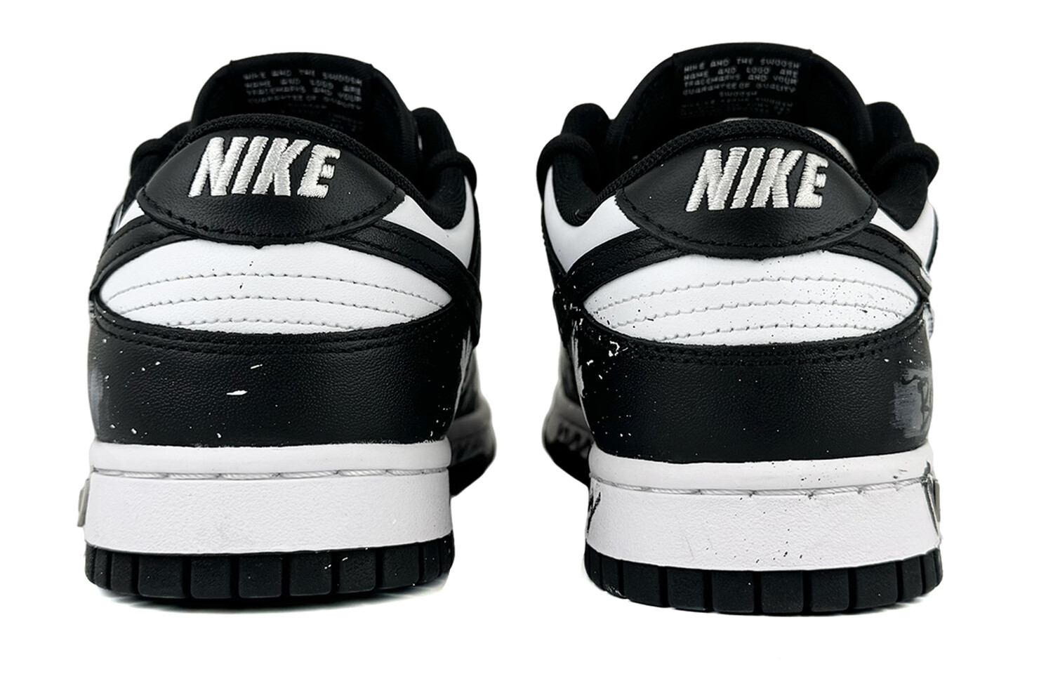Кроссовки Nike Dunk Skateboarding Shoes Unisex Low-top White, черный/белый — фото 4